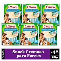 Snack Cremoso Perro Churu Pollo y Queso 6 sobres x 8 tubos